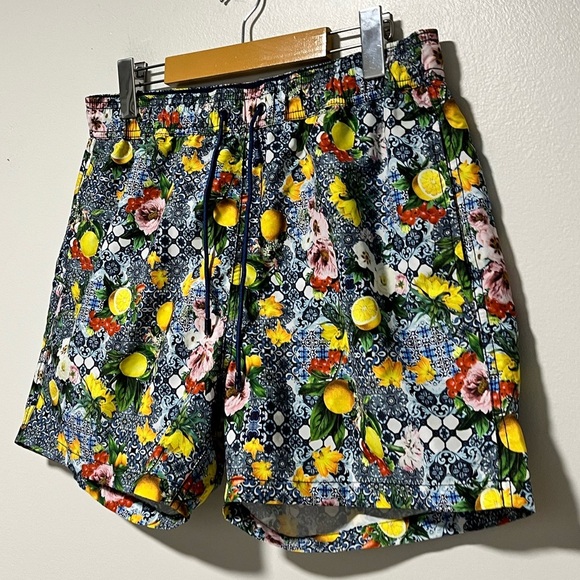 Siamo Verano Men’s Swim Shorts M Floral Tropical Print Summer Beachwear - Picture 10 of 14